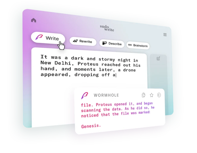 Screenshot of Sudeowrite Ultimate AI Writing Tool | Adviser AI Apps