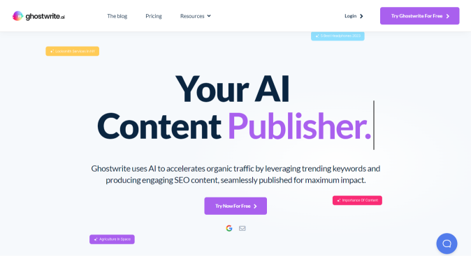 Screenshot of Ghostwrites AI - Best AI Content Writer | Adviser AI Apps