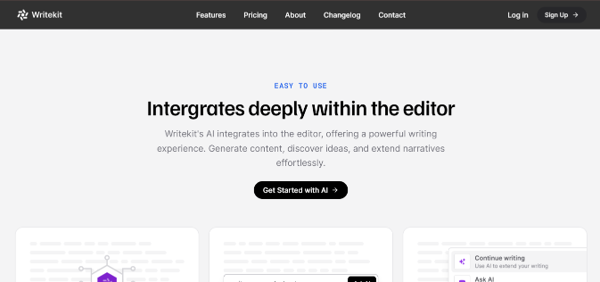 Screenshot of Writekit - Best AI Content Writing Tool | Adviser AI Apps