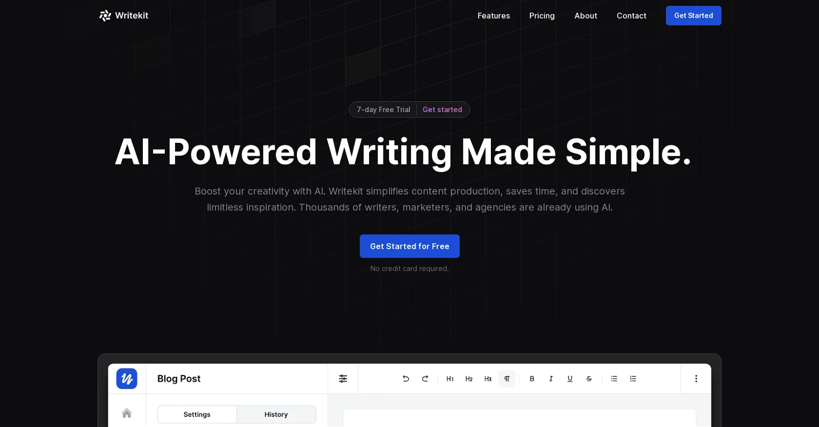 Screenshot of Writekit - Best AI Content Writing Tool | Adviser AI Apps