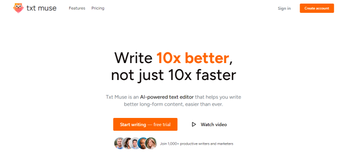 Screenshot of Txt Muse - AI Writing Text Editor | Adviser AI Apps