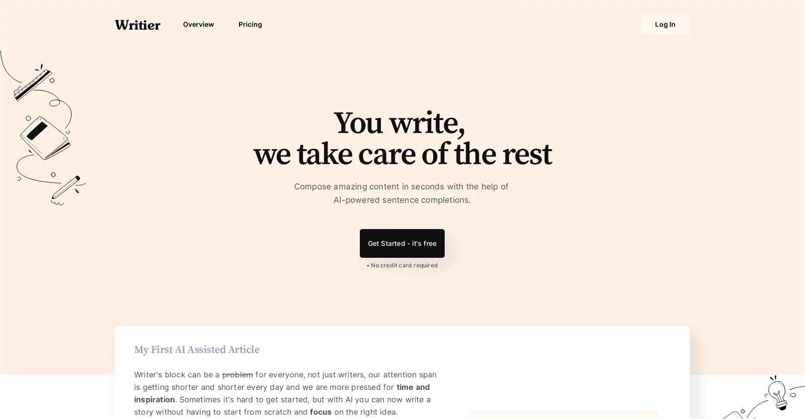 Screenshot of Writier - Ultimate AI Writing Tool | Adviser AI Apps