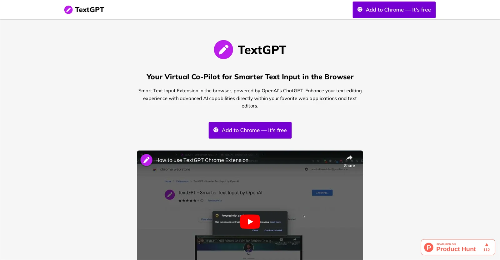 Screenshot of TextGPT