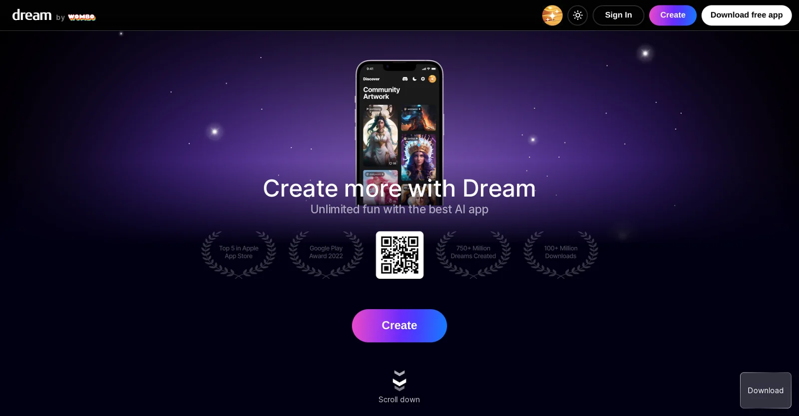 Screenshot of Dream by Wombo