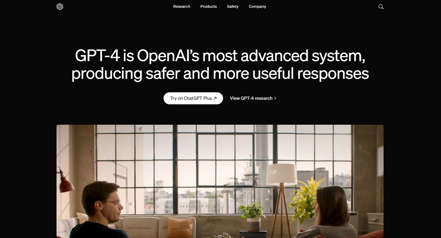 Screenshot of openai